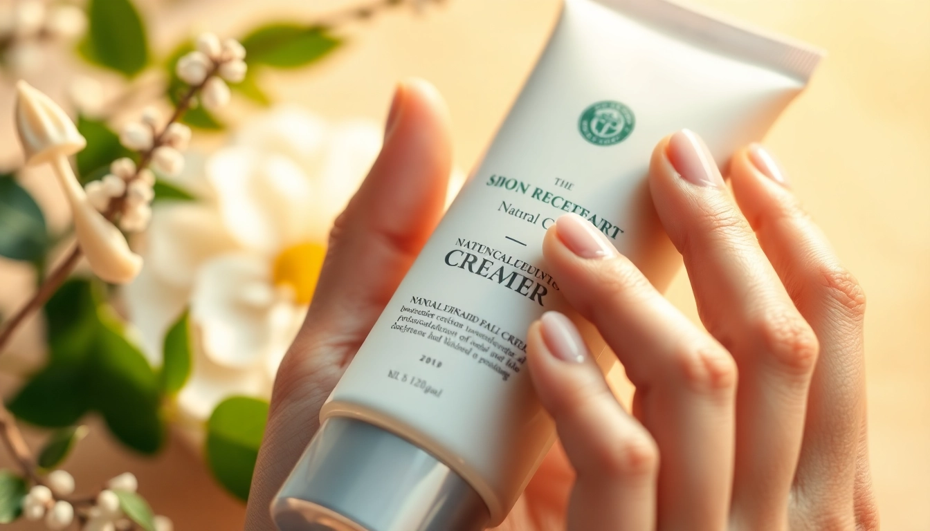 Premium hand cream Supplier showcasing natural ingredients in a stylish container.