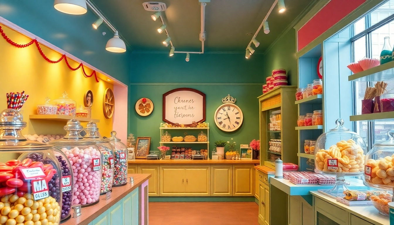 Visit our candy store near me featuring colorful assortments of treats and a welcoming atmosphere.