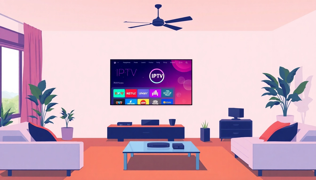 Stream exciting IPTV Suisse channels in a cozy, tech-savvy living room environment.