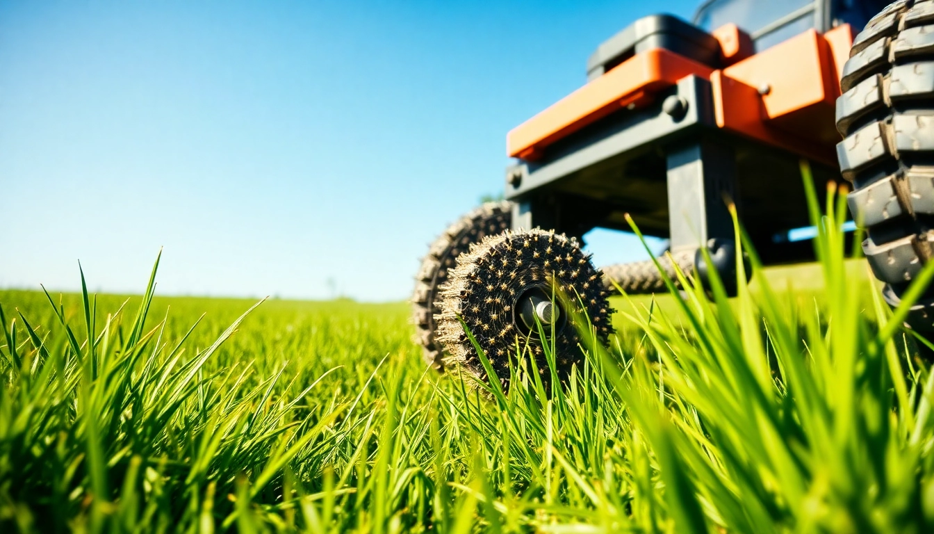 Core aeration process revealing healthy, aerated soil while maintaining a vibrant lawn.