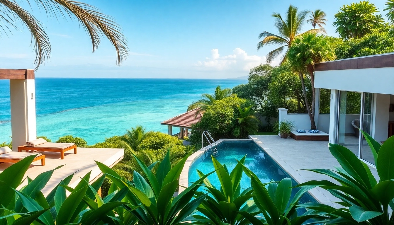 Explore stunning villa sales featuring luxurious properties by the ocean, complete with a private pool and lush tropical surroundings.