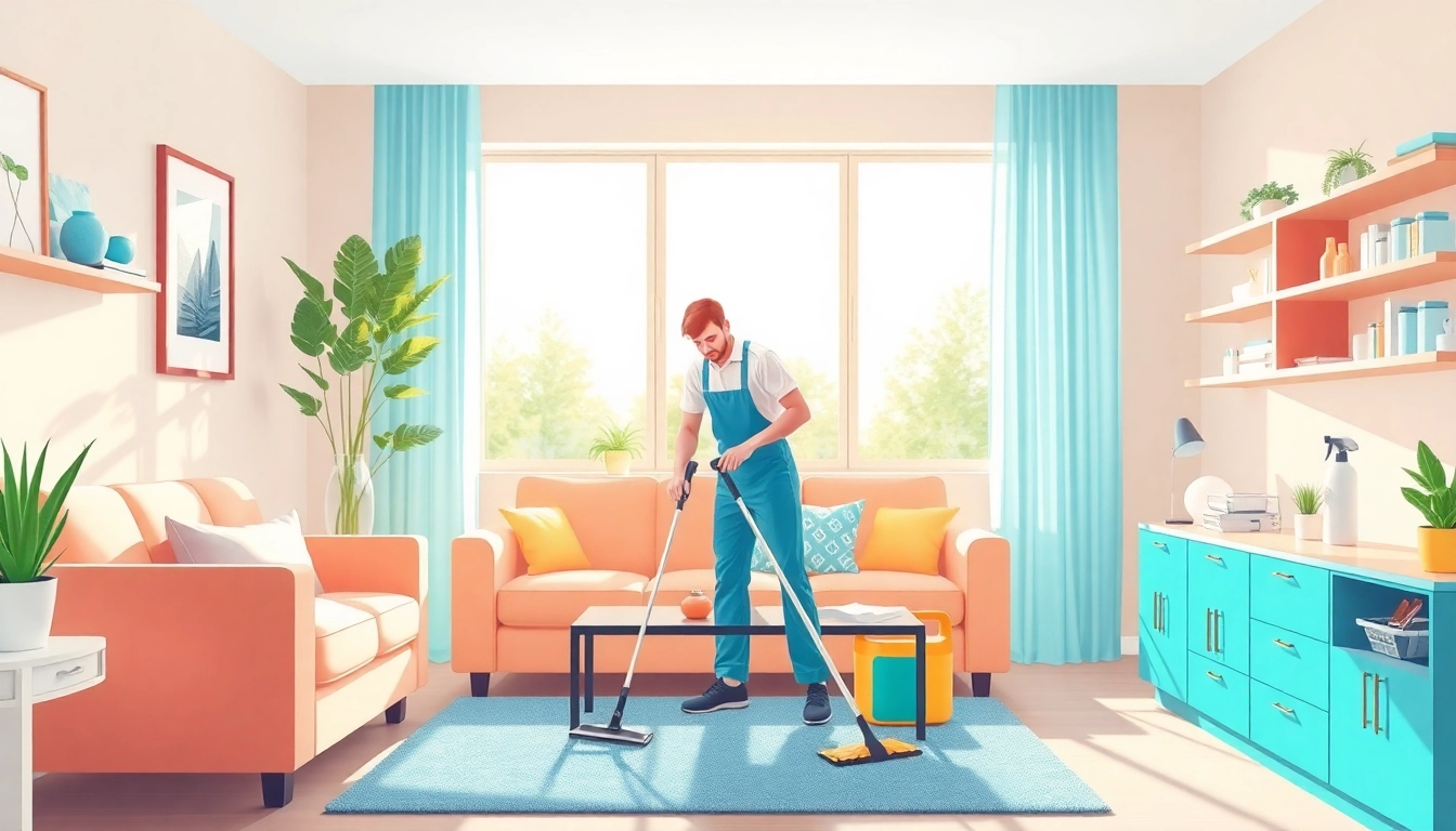 Professional team performing bond cleaning Logan in a bright, well-organized home environment.