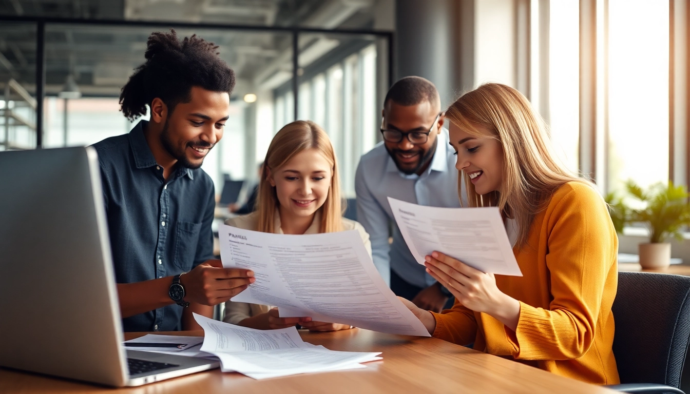 Team analyzing payroll processes in a modern workspace during a collaboration session.