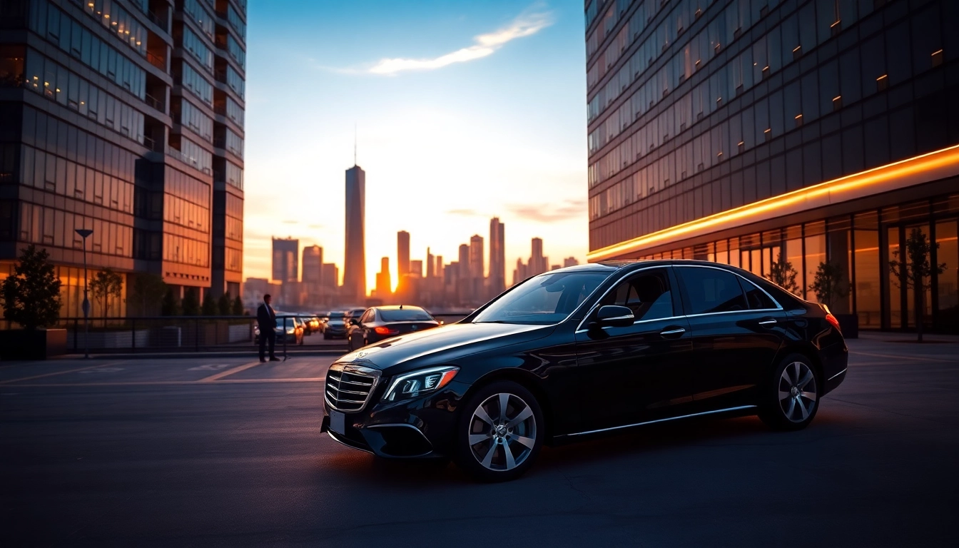 Luxury driver hire Vancouver with a premium sedan ready for elegant evening events in the city.