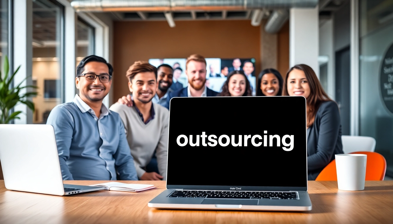 Outsourcing collaboration among a diverse team using video conferencing tools.