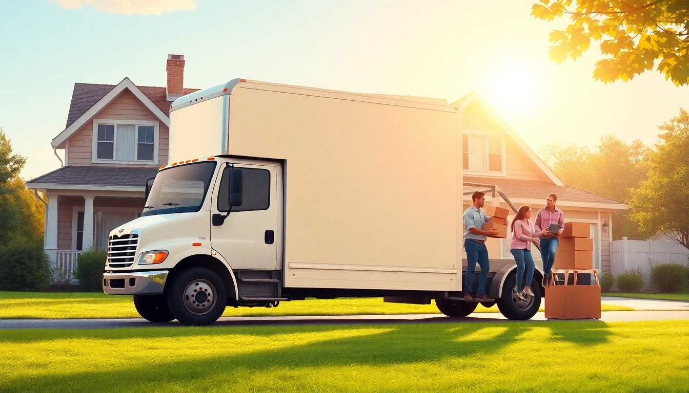 Efficient bradford removal service helping a family unload moving boxes at their new home.