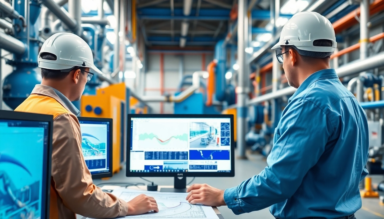 Piping stress Company team analyzing critical data in an industrial setting.