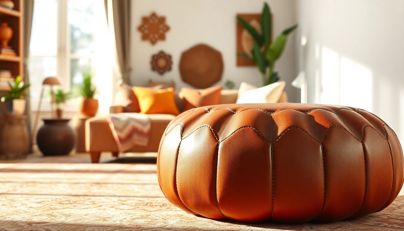 Arrange modern decor with handmade leather poufs and ottomans at http://labboho.com/collections/leather-poufs-ottomans