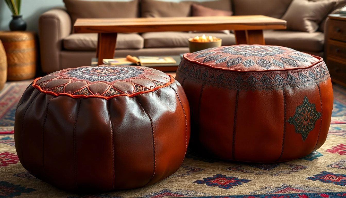 Transform Your Space with Authentic Moroccan Leather Poufs and Ottomans