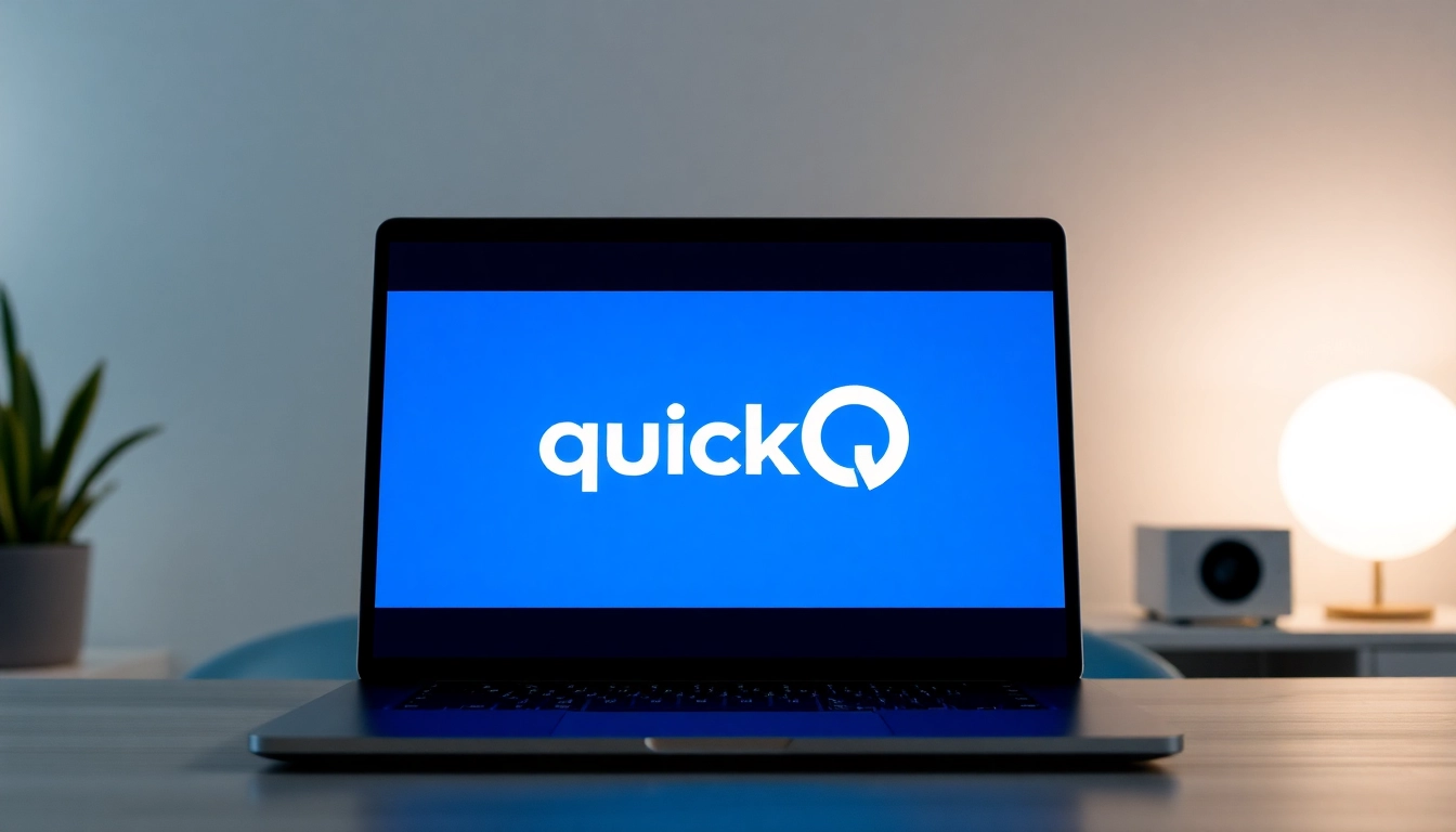 Experience quickq下载 through a laptop setup showcasing its sleek interface and modern design.