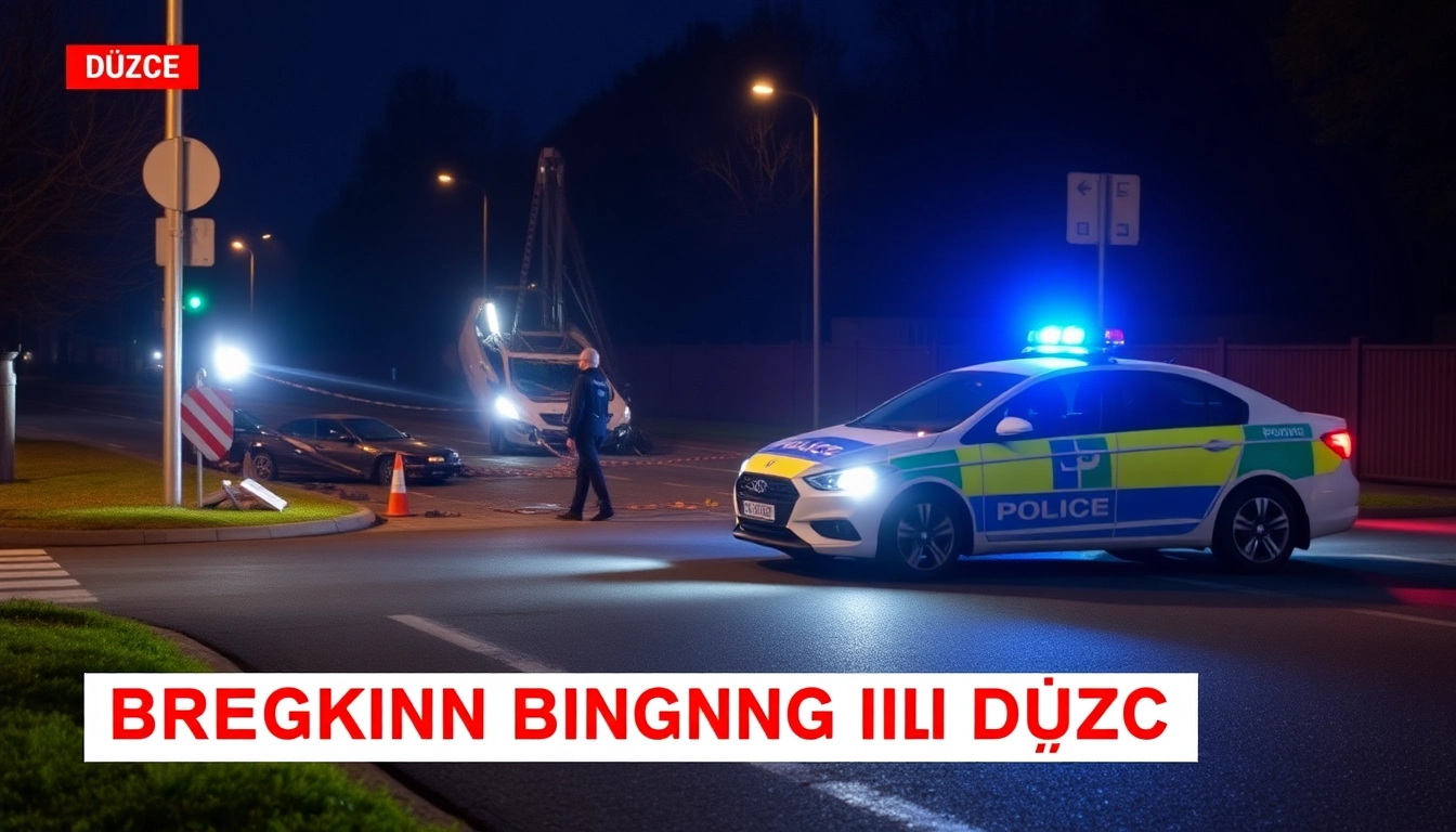 Düzce haber son dakika: Police at a traffic accident scene highlighting urgent developments in Düzce.