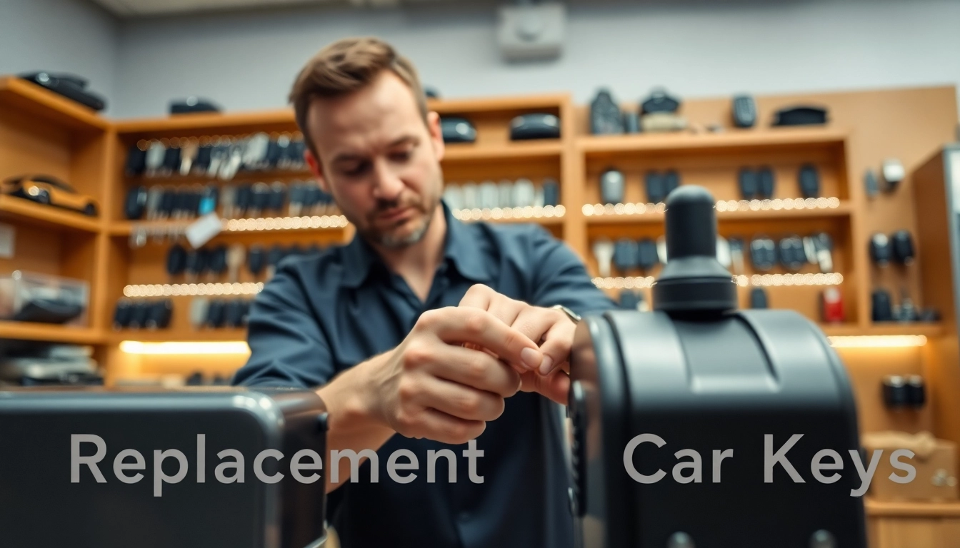 Locksmith providing Replacement Car Keys service with precision in a professional environment.