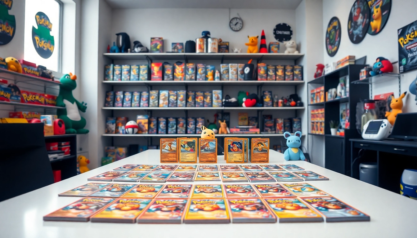 Showcase of Pokemon tcg india cards and merchandise in a bright, engaging display.