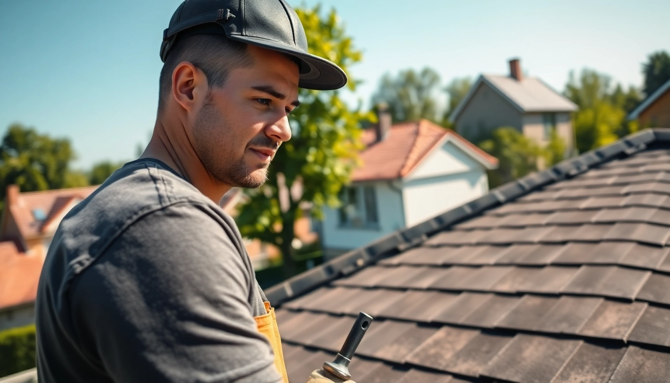 Expert Dakdekker Arnhem assessing a beautifully crafted residential roof with precision.