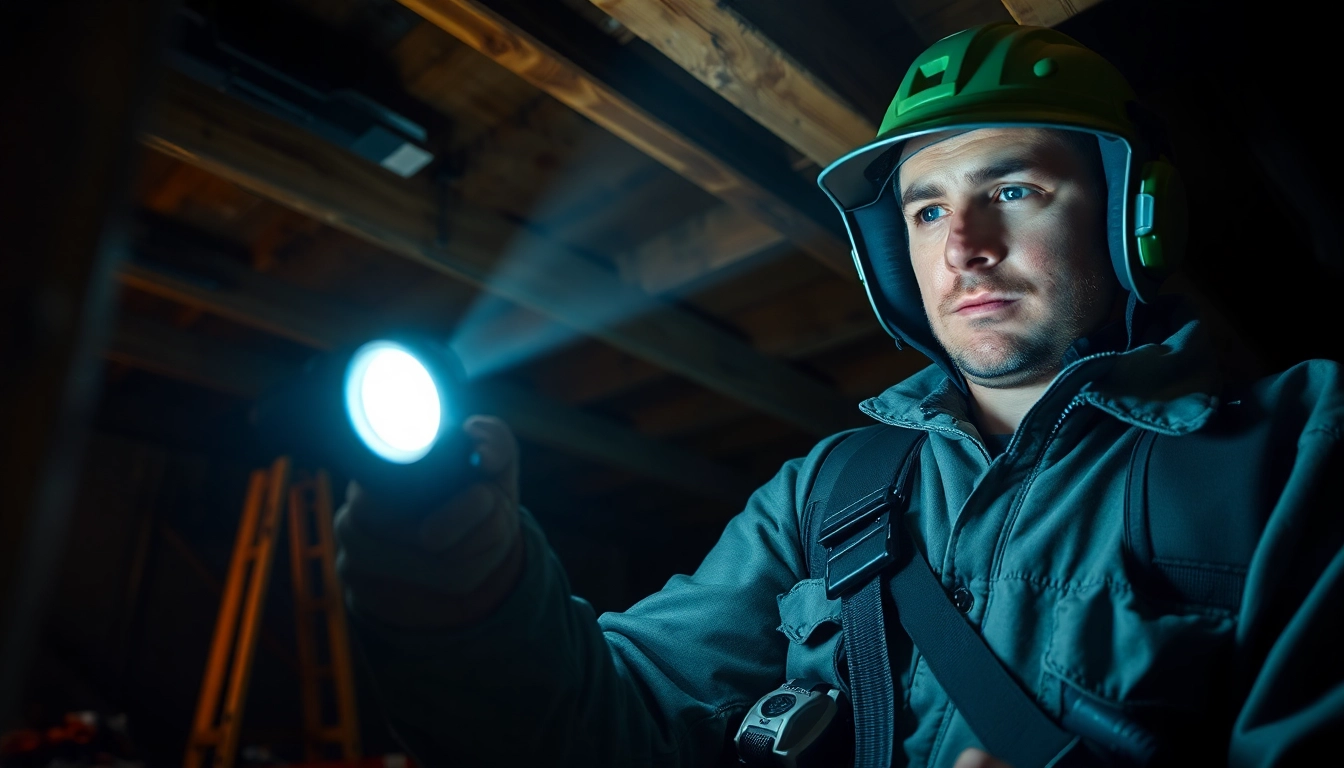 A pest control expert examining a home for infestations, showcasing professional pest control services.