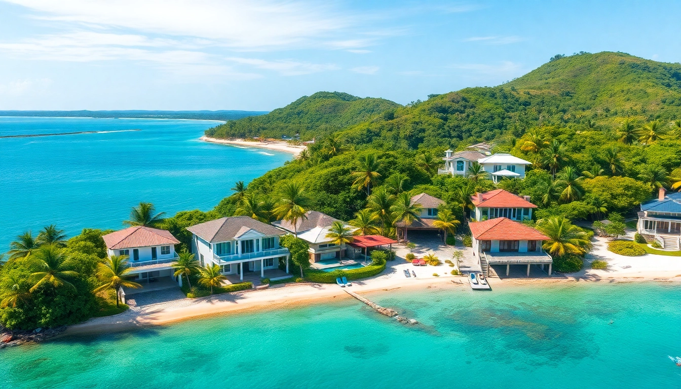 Stunning view of real estate in Belize showcasing tropical beachfront properties and lush landscapes.