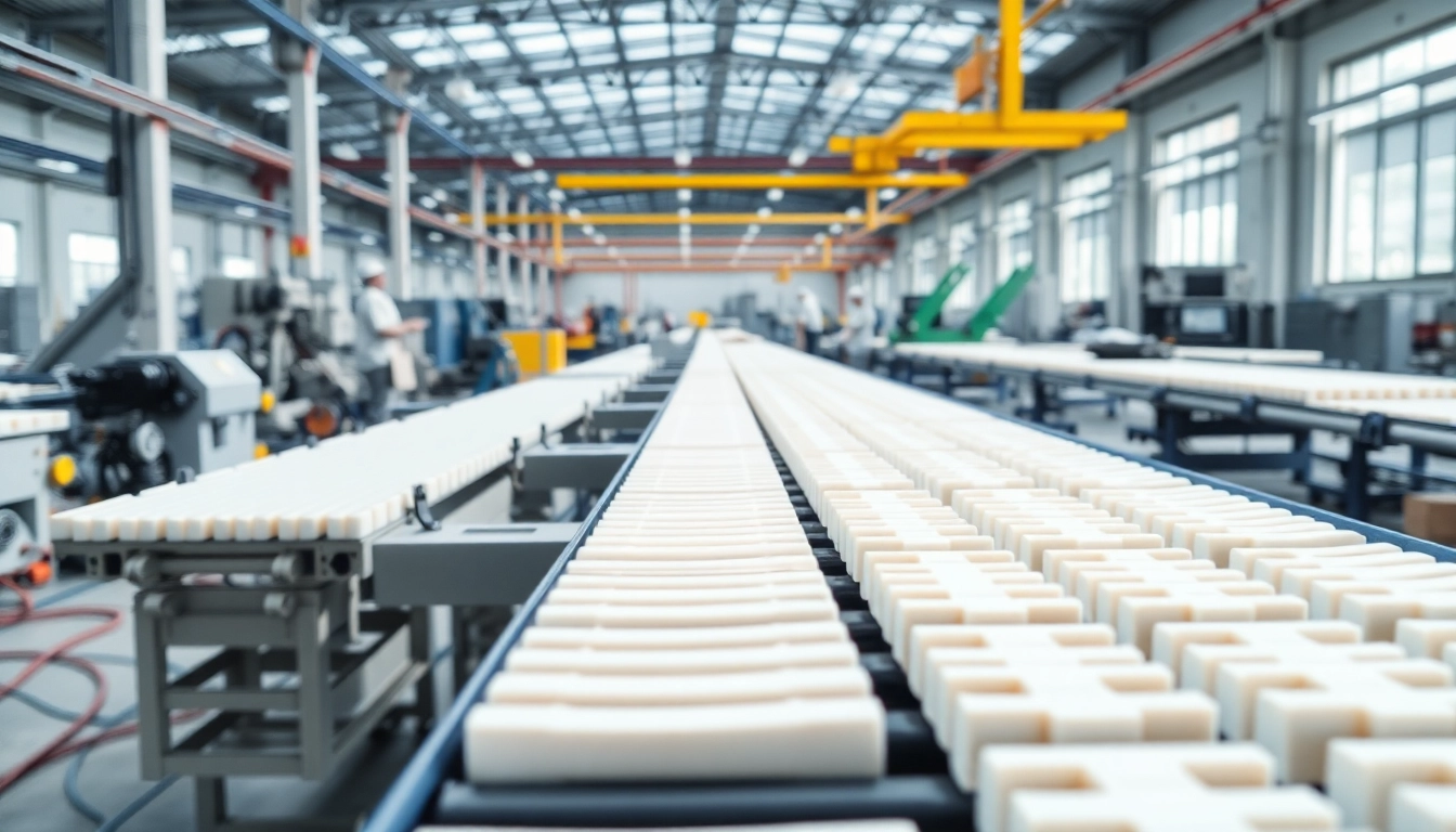 Showcase of modular plastic conveyor belt manufacturers in a high-tech factory environment.