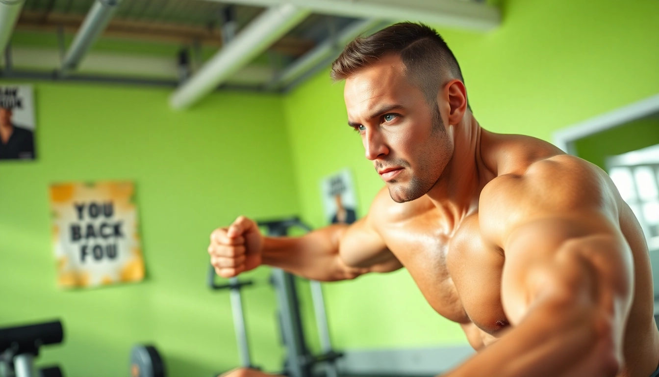 Oefeningen voor Sixpackbuikspieren met trainer in moderne gymsfeer